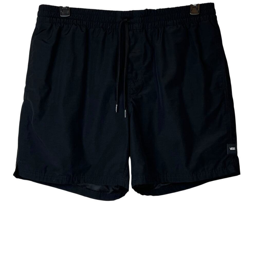 VANS 6" Swim Trunks Relaxed Fit 17" Outseam in Solid Black Men's XL